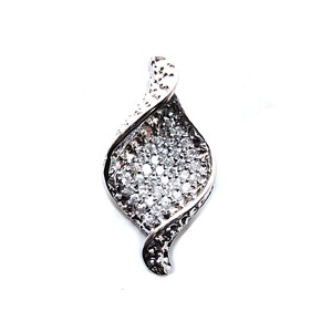 Sterling Silver Cubic Zirconia Pave Twist Slide